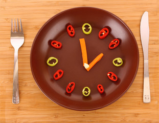 Smile with food on plate