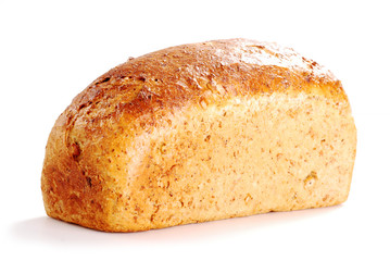 Loaf of bread isolated on white