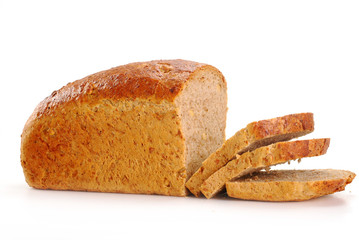 Loaf of bread isolated on white