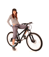 Fototapeta na wymiar woman bicyclist
