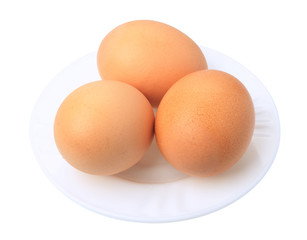 Three eggs, isolated