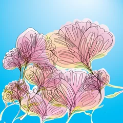 Papier Peint photo Fleurs abstraites Fond de fleurs colorées
