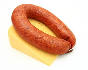 Fresh sausage with cheese