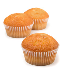 Three cupcakes with fruit filling