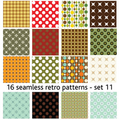 16 seamless retro patterns - set 11