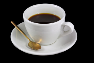 Cup of Coffee on Isolated Black Background