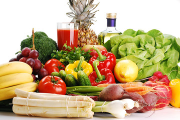Composition with raw vegetables