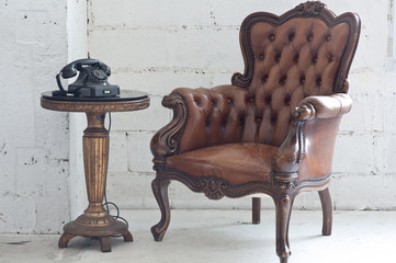 Brown chair vintage style