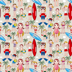 seamless summer people pattern