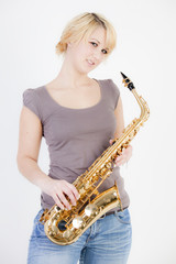 Saxophonspielerin