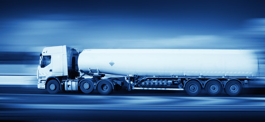 fuel truck in motion, monohromatic - 29340972