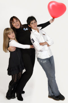 happy young family laughing together The Valentine's day