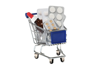 Medikamente im Einkaufswagen