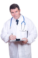 doctor writing