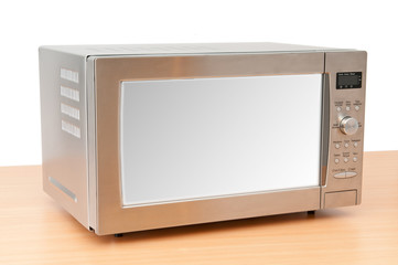 Microwave oven on the table