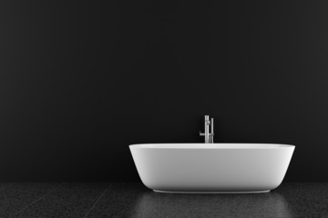 Obraz na płótnie Canvas modern bathroom with black floor and wall