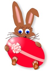 Osterhasi mit Riesenei