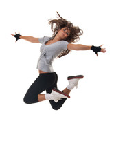 Fototapeta na wymiar young dancer jumping