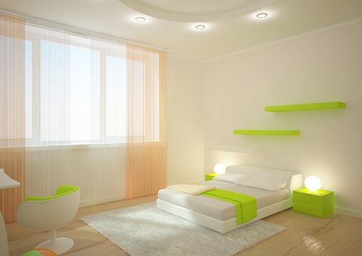 green bedroom concept