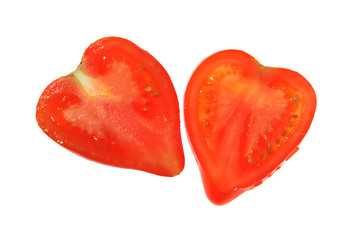 Two tomatoes in view of the heart
