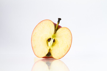 Fresh red apple on white background