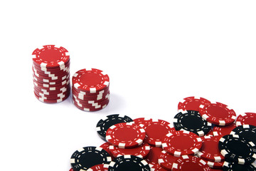 Casino chips isolated on the white