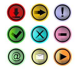 Colorful glass buttons