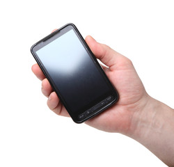 modern communicator in human hand