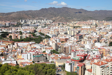 Fototapeta na wymiar Malaga - aerial view from Gibralfaro mountain