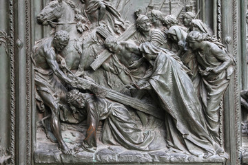 Way of the Cross, Milan cathedral door