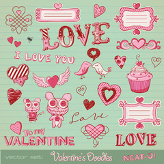 vector set: Valentine's doodles