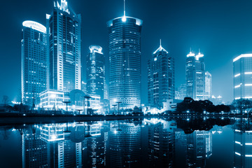 Obraz premium night view of shanghai