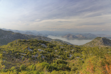 Fototapeta na wymiar mountains around lake Skadar in Montenegro