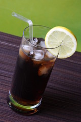 Cola with green background