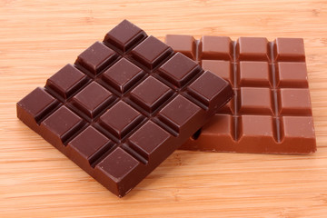 milk and black chocolate bars