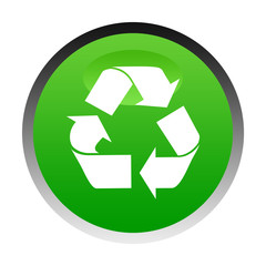 Obraz premium Green recycling button