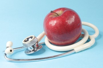 apple and stethoscope