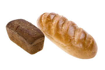 white and broun bread on white