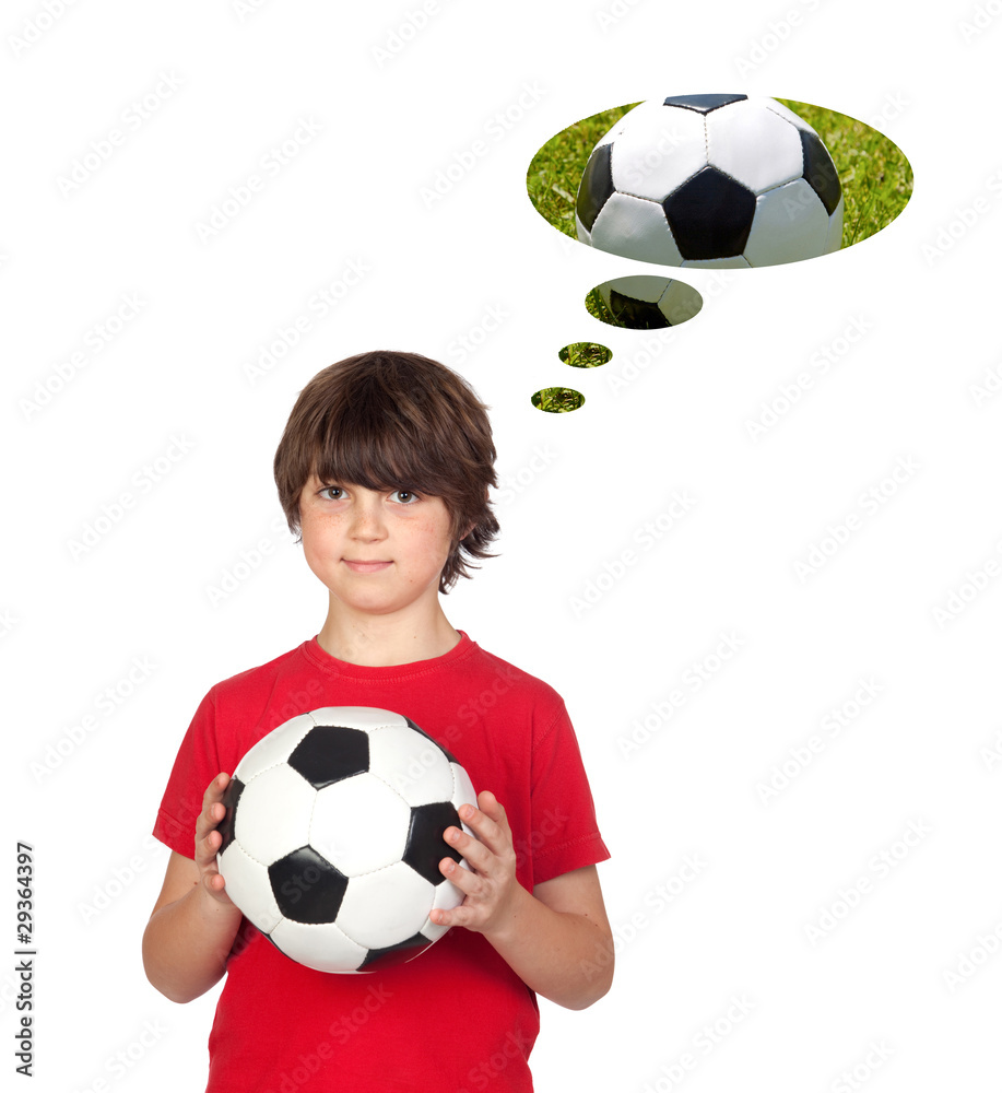 Sticker adorable boy with a ball