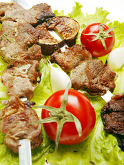 Grilled meat  and tomatos