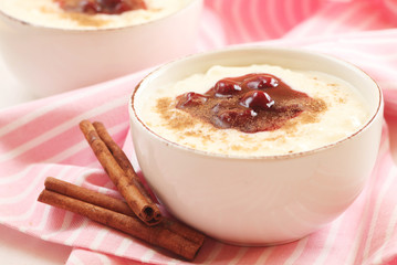 Rice Pudding with Cherry Sauce - 29366306