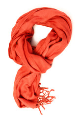 Orange  scarf of cashmere wool