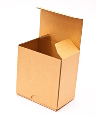 Empty open cardboard box