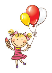 Small girl with balloons