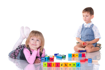 Fototapeta premium Flirting childhood