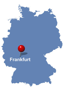 Frankfurt auf Deutschlandkarte