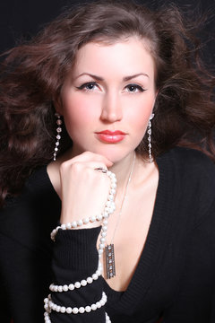 elegant and beautiful woman in jewelry