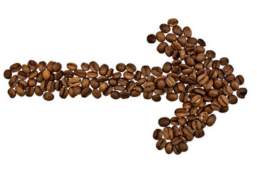 Arrow from the coffee beans
