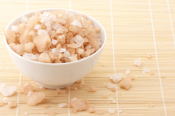 Bath salt in bowl