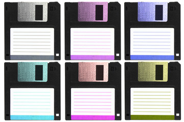 Six color of diskettes.